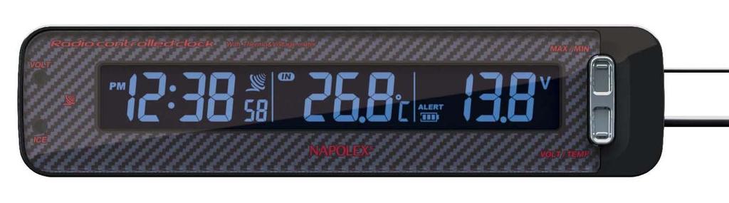 Napolex Fizz Car Voltage Voltage Abnormality and Road Icy Calendar Mounting Bracket for Flexible Mounting Position and Angle Car Thermometer,