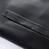 FAPAI Men's First-Layer Sheepskin Lapel Zipper Leather Jacket