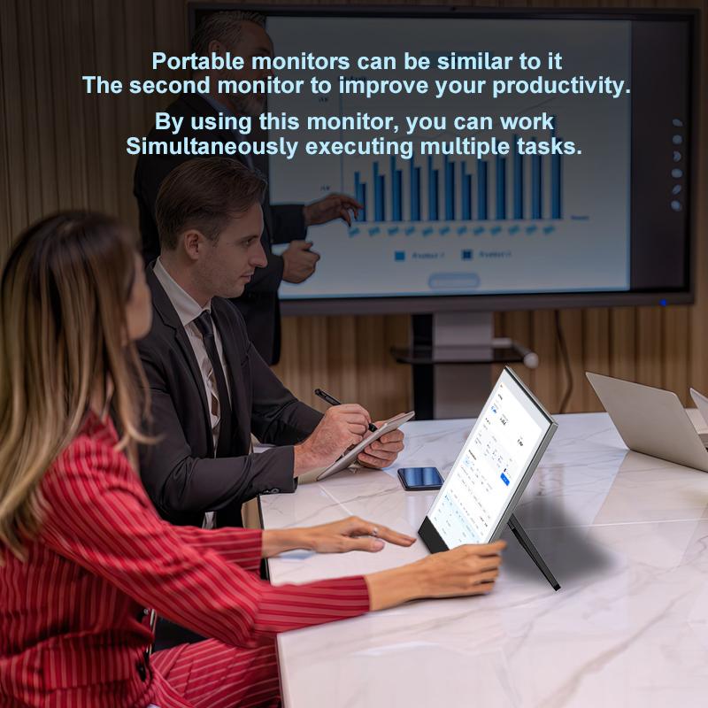 Hot Selling 14 Inch Portable Monitor with 1920*1200P for HD-MI Type C Screen IPS Panel LCD Backlit Portable Monitor Extension