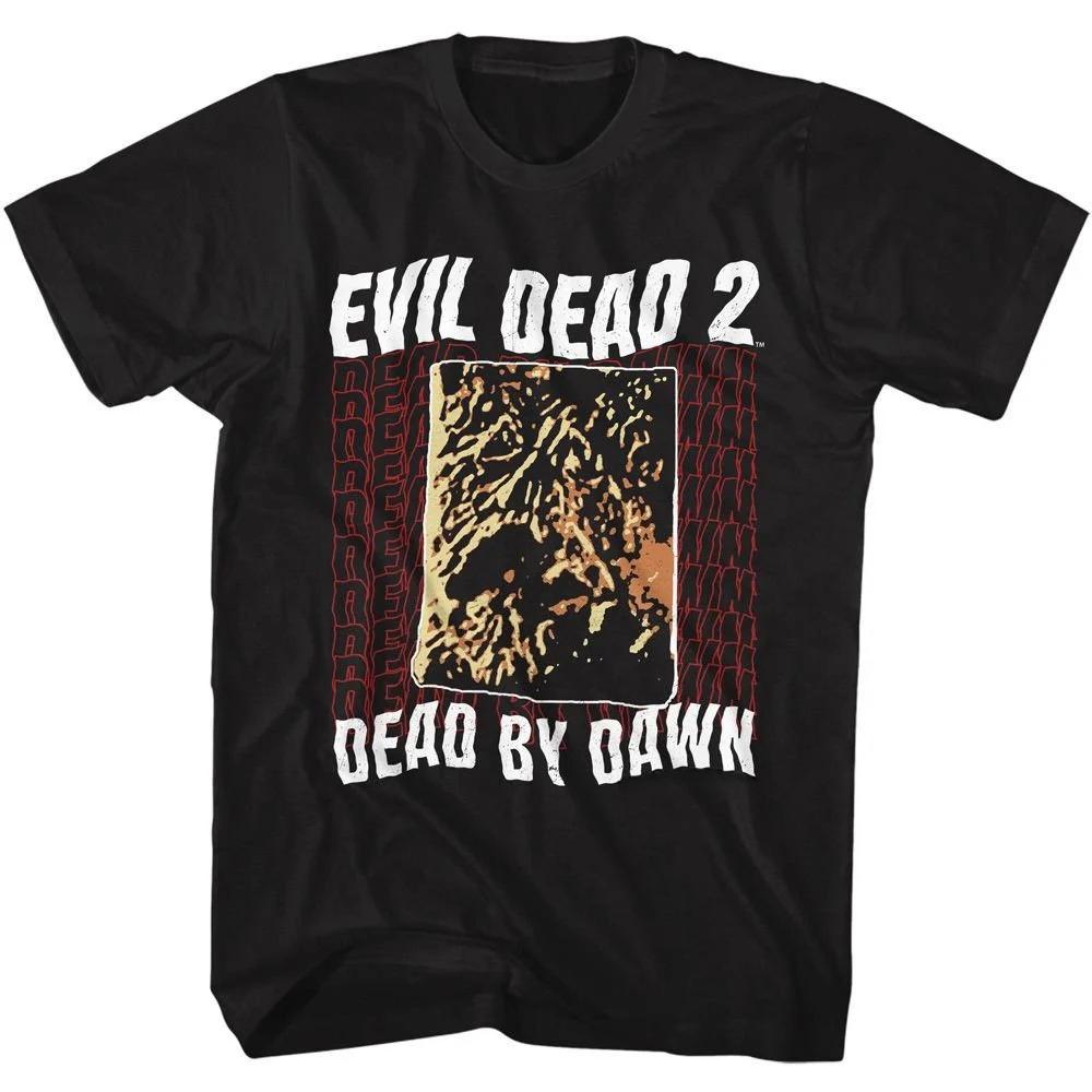 Evil Dead Dead By Dawn Repeating Black TShirt Summer Unisexs and Womens Loose and Breathable Cotton Tshirt S