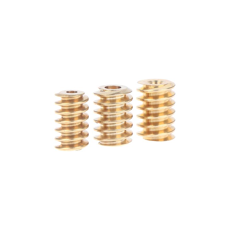 2PCS 0.5 Modulus 1.98mm/2.28mm/ 2.98mm Aperture Hole Diameter Single-head Copper Worm Gear Matching 2mm/2.3mm/3mm Shaft