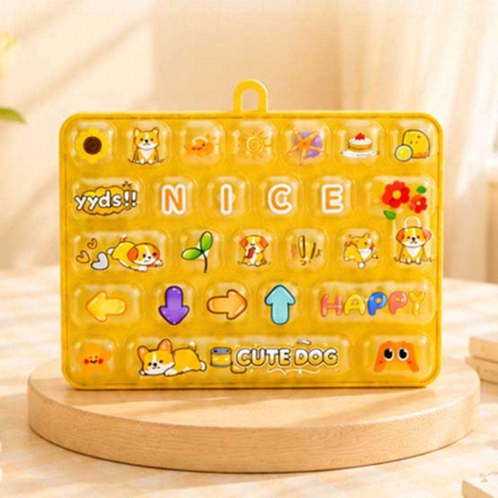 Clear Key Sounds 26 Keys Keyboard Keychain Animal Theme Candy Color Keycap Keychain Bookbag Decor