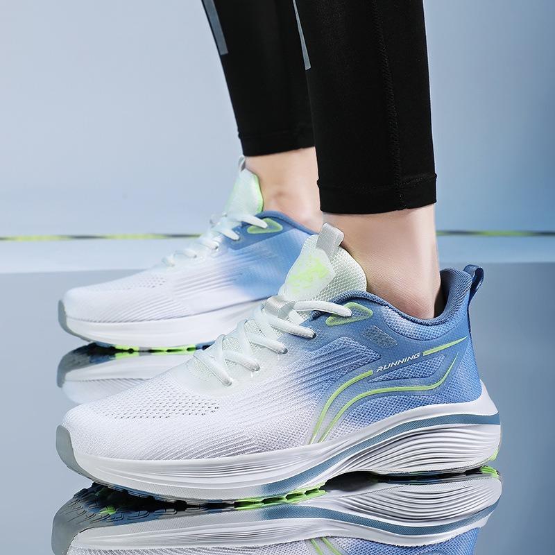 

Men s Breathable Knit Running Shoes Lightweight Non-slip Shock Absorbing Athletic Sneakers 46 синій