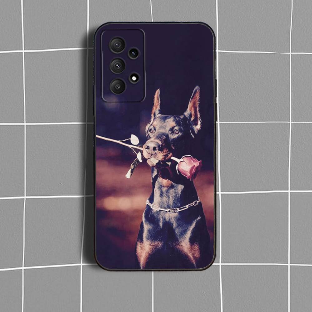 Pet D-Doberman D-Dog Phone Case For Samsung Galaxy A73,31,32,72,41,53,52,71,22,5G,Note,J7,8,9 Soft Black Cover
