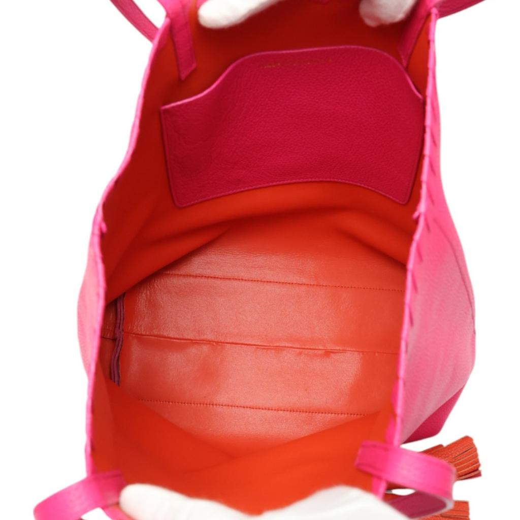 Kate Spade Tote Bag Leather Shoulder Bag with Tassel Leather Pink Used