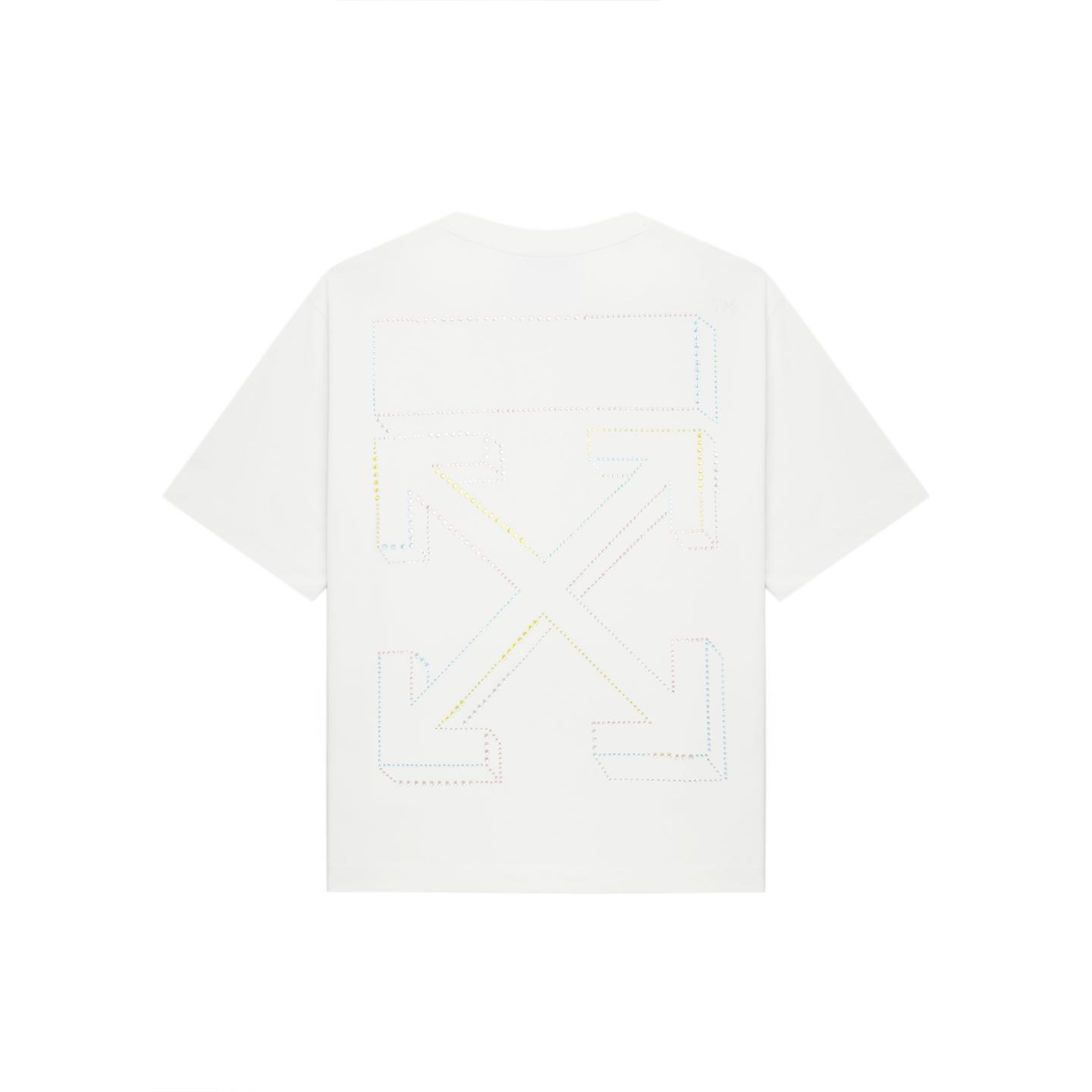 

Off-White High-End Multicolor Diamond Street Fashion Light Luxury Versatile T-Shirt Unisex Tops OFFTEGOFF068Q XS