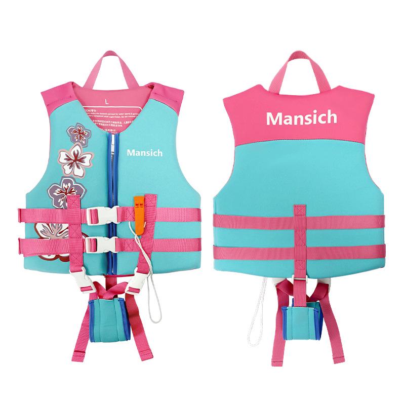 Children's Neoprene Life Jacket - Beginner Buoyancy Vest for Swimming and Water Park Safety