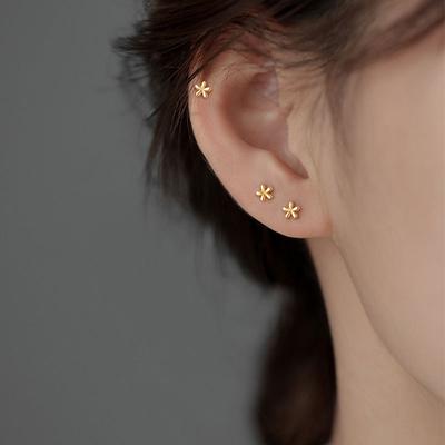Mini Blumenohrringe Kleine Ohrringe zum Schlafen ohne Herausnehmen Die Neuen Trendigen Ohrringe für Frauen