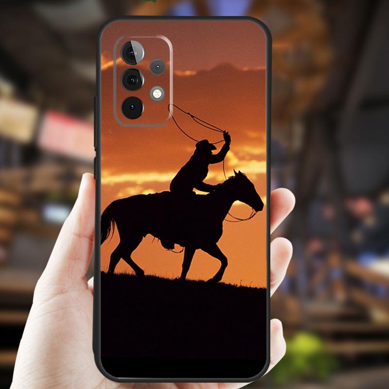 Rodeo Cowboy Lasso Horses Case For Samsung Galaxy A26 A54 A14 A36 A16 A33 A56 A15 A55 A53 A35 A22 A32 A52 A34 A05 A06
