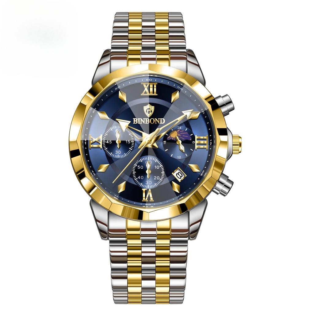 Luxury Men Watch Top Original Waterproof Luminous Chronograph Man Wristwatch Stainless Steel Quartz Business Men Watches