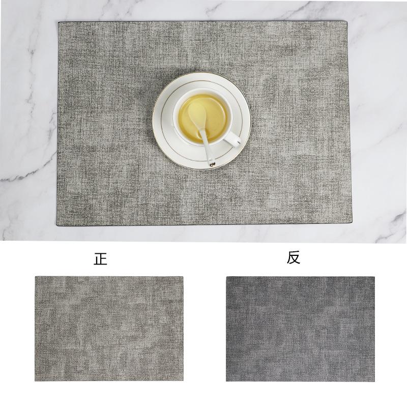 Nordic PU Leather Placemats Double Color Waterproof Oil Resistant Heat Insulation Dining Table Mats Coasters Luxury Style