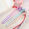 5Pcs/Lot Cute Leaky Toothed Dinosaur Diamond Ballpoint Pen Cartoon Twist Ball Point Pens Blue Ink Signature Writing Stationery