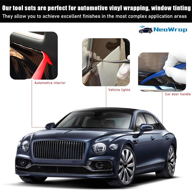 Upgraded Car Micro Squeegee Curves Slot Tint Tool Set Different Hardness Gasket Squeegee for Installing Auto Wraps Film Stickers