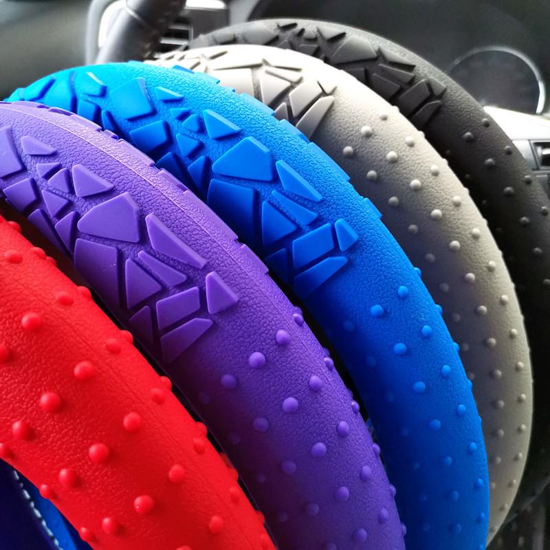 D-Shape Geometric Non-Slip Silicone Steering Wheel Cover with Sun Protection