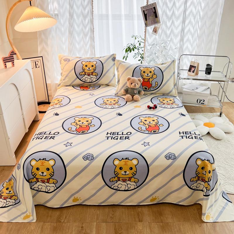 Niedliches Milchkuh Spannbettlaken Einzelbett King Cartoon Bauernhoftier Bettlaken Set für Mädchen Teenagerzimmer Dekor Kawaii Bettbezug mit 2 Kissenbezügen