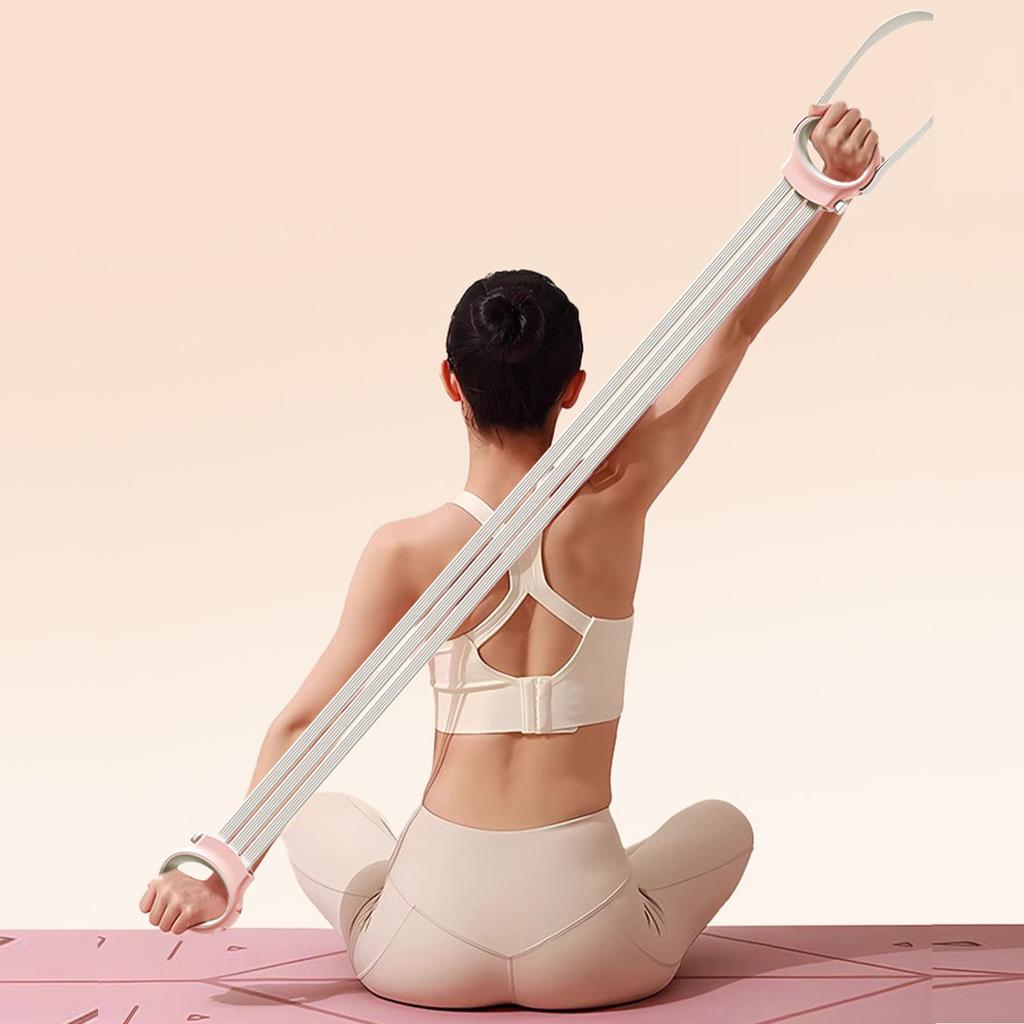 Three Hole Resistance Band, Women Adjustable Back Stretch Band, Elastic Training Rope for Yoga Home Fitness
