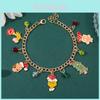 Christmas Chain Bracelet With Cartoon Characters For Holiday Party Gift And Festive Decor