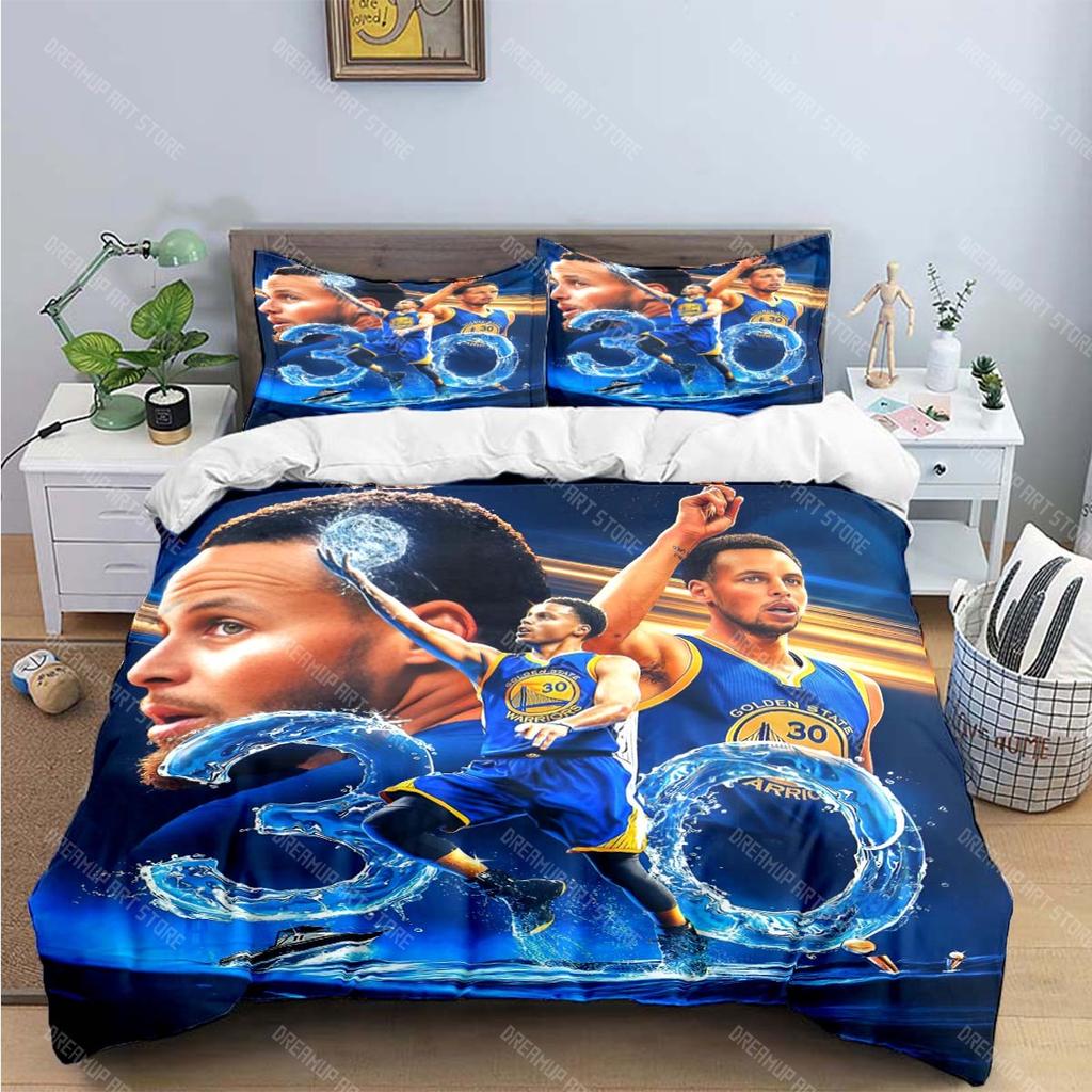 Mode Basketballstar S-Stephen C-Curry Druck Bettwäschesets Bettausstattung Set Bettbezug Bettdecken-Set Bettwäscheset Geschenk