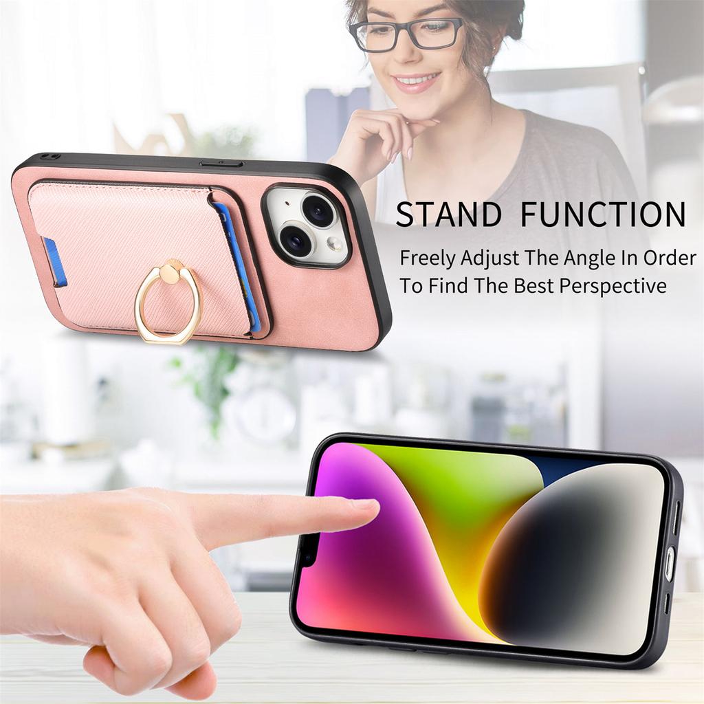 Applicable To IPhone16 Pro Max Mobile Phone Case, Magnetic Card Bag, 14 Ring Holder, Apple 15Pro Protective Case