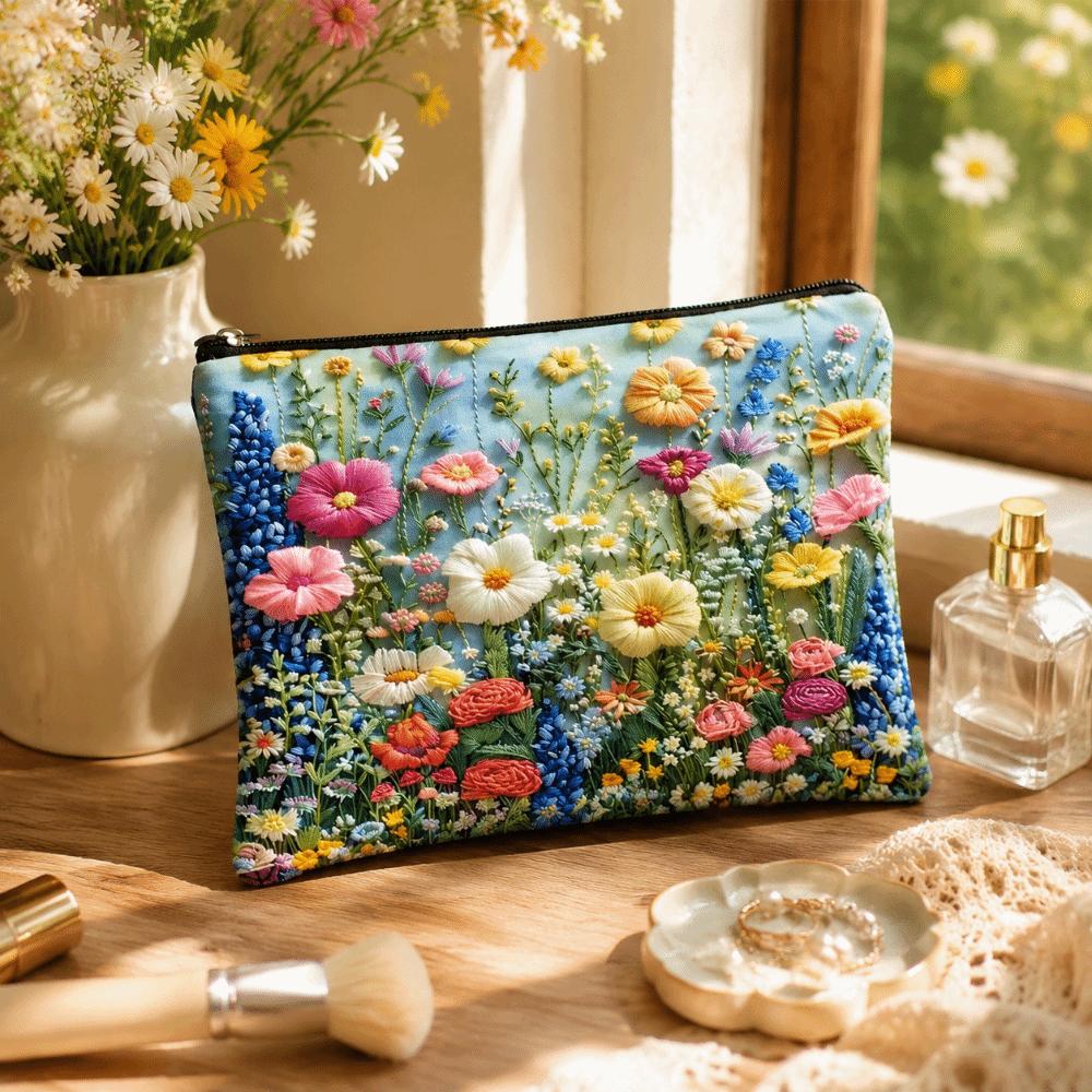 Zweiseitiger Toilettenartikel-Organizer Florale Kosmetik-Aufbewahrungstasche für den Außenbereich