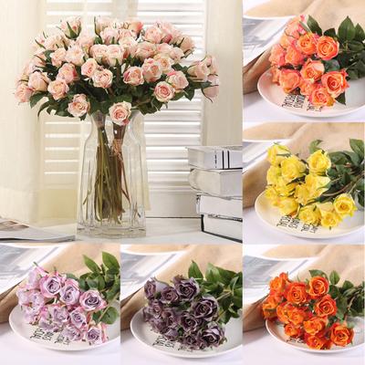 12Pcs Artificial Handcraft Rose Flower Home Wedding Party Decor Valentine Gift