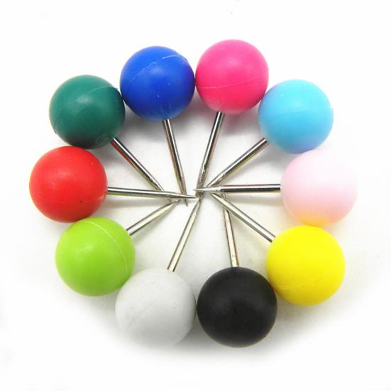 100Pcs Multi-Color Map Push Pins Round Head with Stainless Point Multi-Color Thumbnail Design Map Push Pins