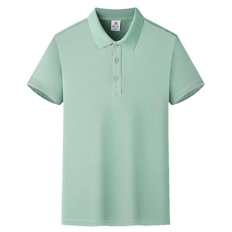 Men's Fashion Solid Short Sleeved Polo Shirt Summer Breathable Comfortable Top