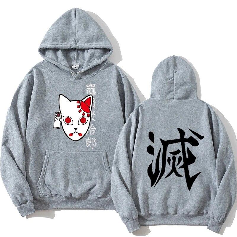 Anime Demon Slayer sweter Streetwear unisex Tanjiro Kamado kostium bluzy Harajuku Demon Slayer Kimetsu No Yaiba Sudadera