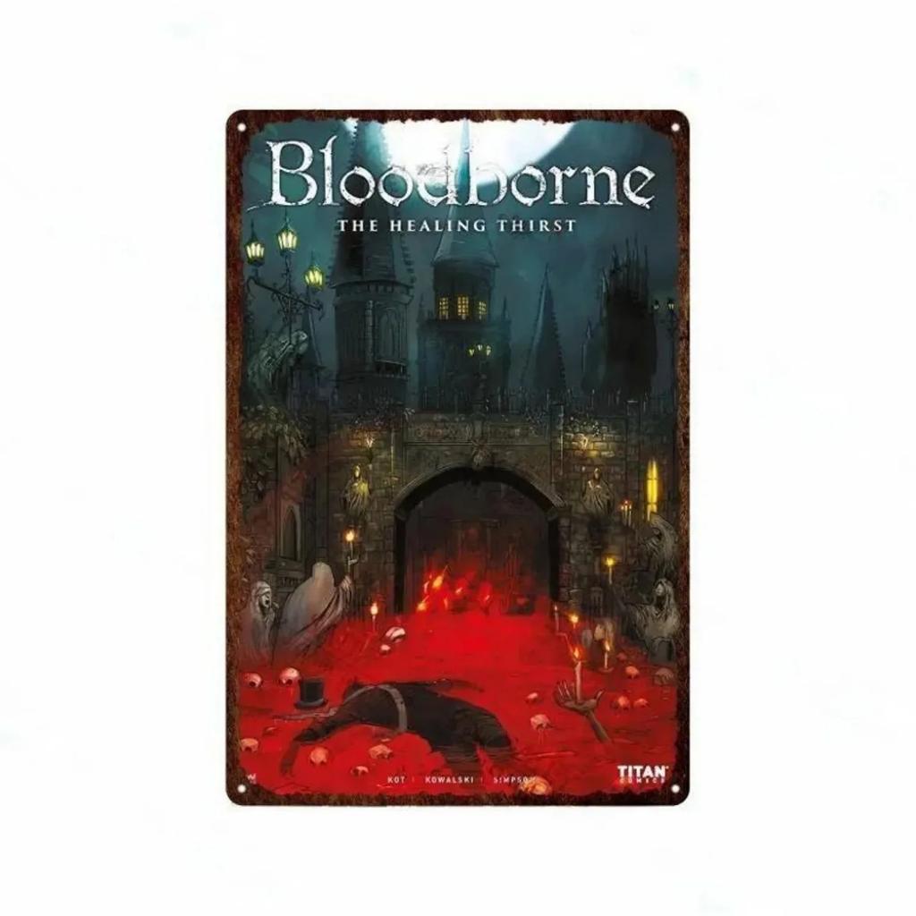 Plaque Metal Tin Signs Bloodborne Wall Decoration Vintage Art Posters Iron Painting for Man Cave Home Cafe Game Room Club Bar