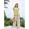 Muxiu Women's Korean Style Lace Stripe Babydoll Blouse