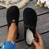 Dámské černé boty slip-on s kulatou špičkou, pohodlnou měkkou podrážkou a všestranné ploché boty, ležérní kancelářské nošení, meruňkové slip-on mokasíny pro plus size