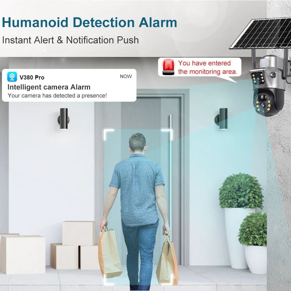 Nowa kamera 4K 8MP Solar 4G/WiFi Dual Screen Outdoor Wireless PTZ Dual Lens Security Protection Automatyczne śledzenie CCTV Monitoring Kamery