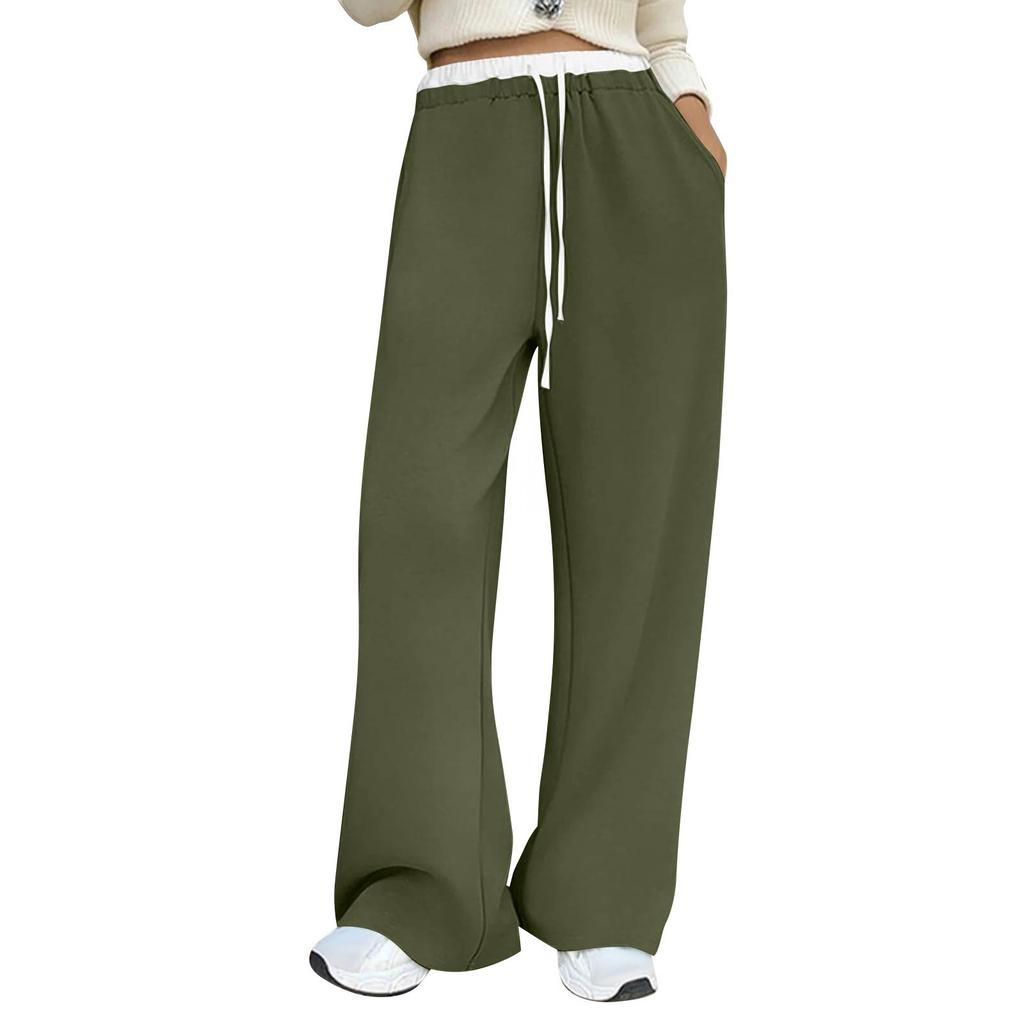 Women's Color Block High Waisted Loose Sportswear Pants Jogging Pants Fashionable Casual With Pockets