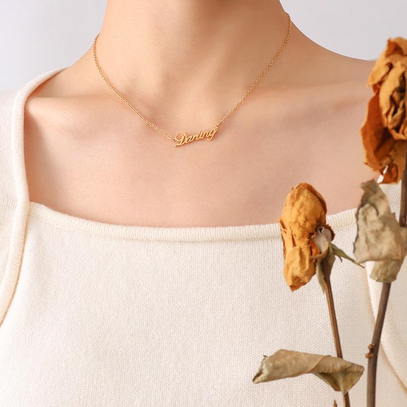 Trendy Japanese-Korean Style English Letter Pendant Necklace for Best Friends