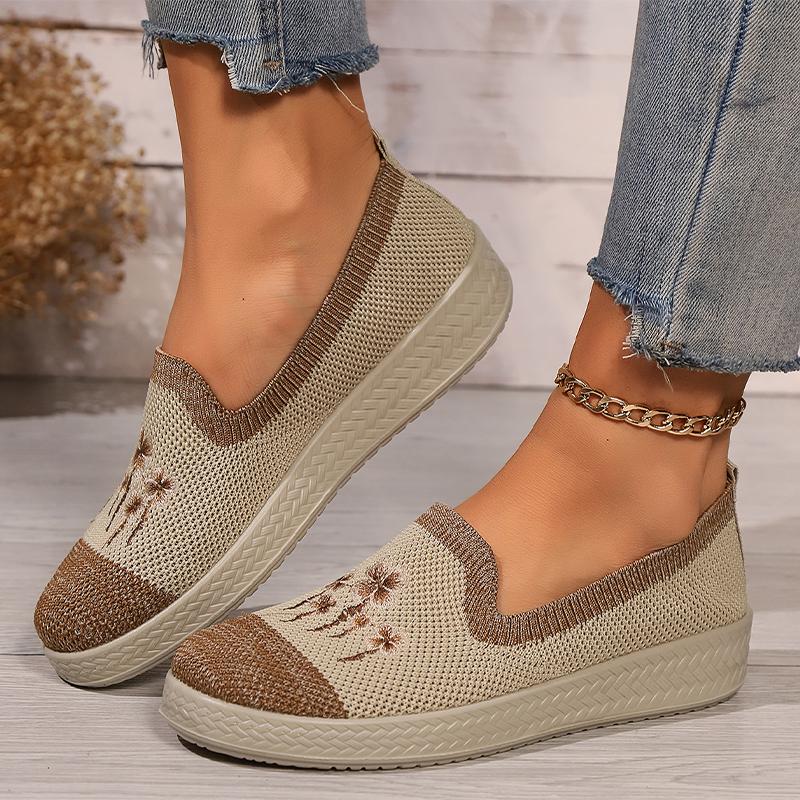 

Модные женские лоферы с вышивкой, обувь 2024 года, модные новые повседневные кроссовки для бега, удобные для прогулок и путешествий, трендовые женские туфли Zapatos 41 кофейный