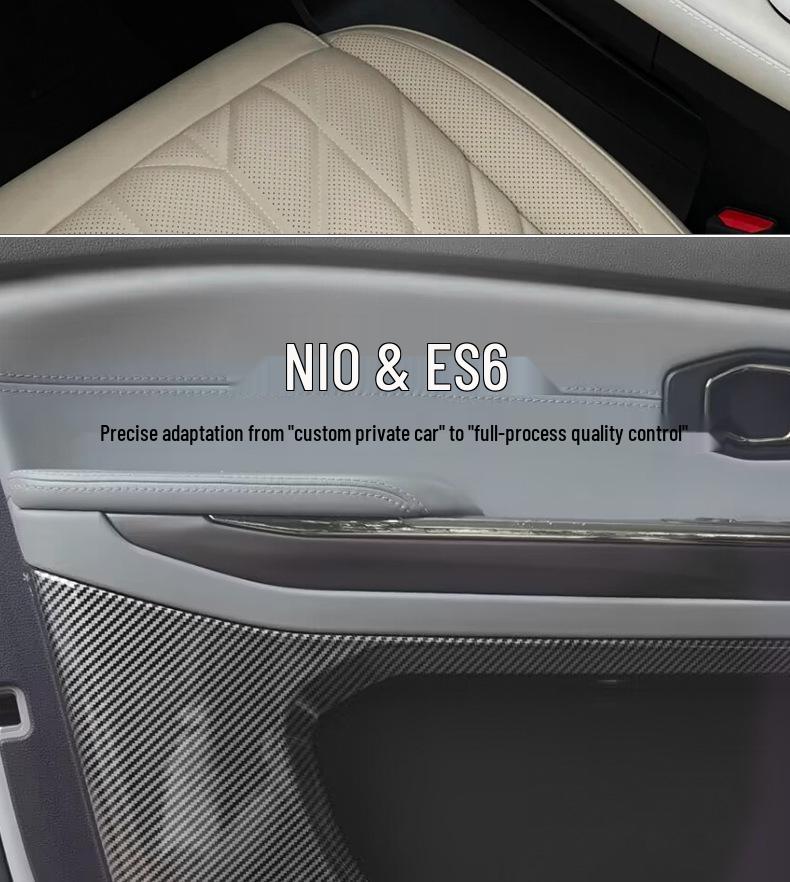 Nio ES6 Car Door Kick Mats - Carbon Fiber Texture Protective Stickers