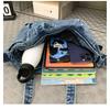 Waschene Denim Sling Bag für Damen, Große Kapazität, Einzelne Schultertasche