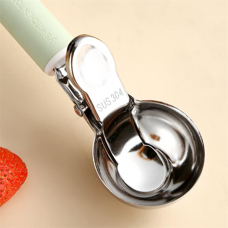 304 Stainless Steel Ice Cream Scoop Digger Non-Stick Watermelon Fruit Ball Yogurt Spoon Multifunctional Tool For Kitchen Bar