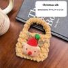 Cute Cartoon Christmas Woven Wallet Plush Purse Santa Claus Key Pendant Bag Earphone Bag Storage Bag Christmas Change Purse