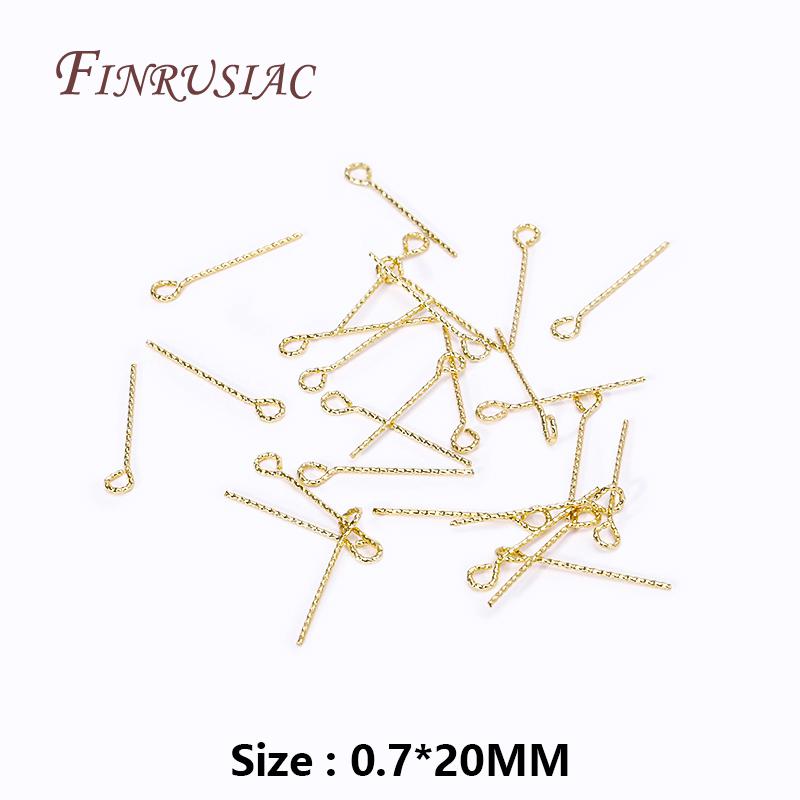 50Pcs/Lot 18K Gold Plated Pins For Jewelry,Brass Eye Pins For Earring Making DIY Beading Accessories