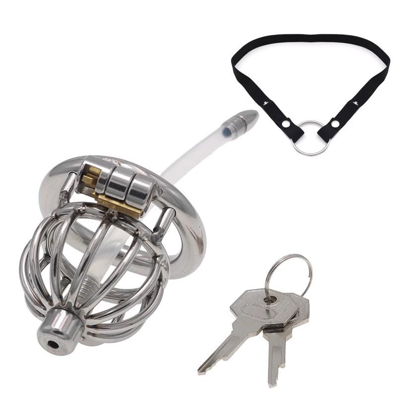 Ultra Small Metal Chastity Lock CB6000s: Male BDSM Master-Slave Birdcage Pot Lid Head Training Tool.