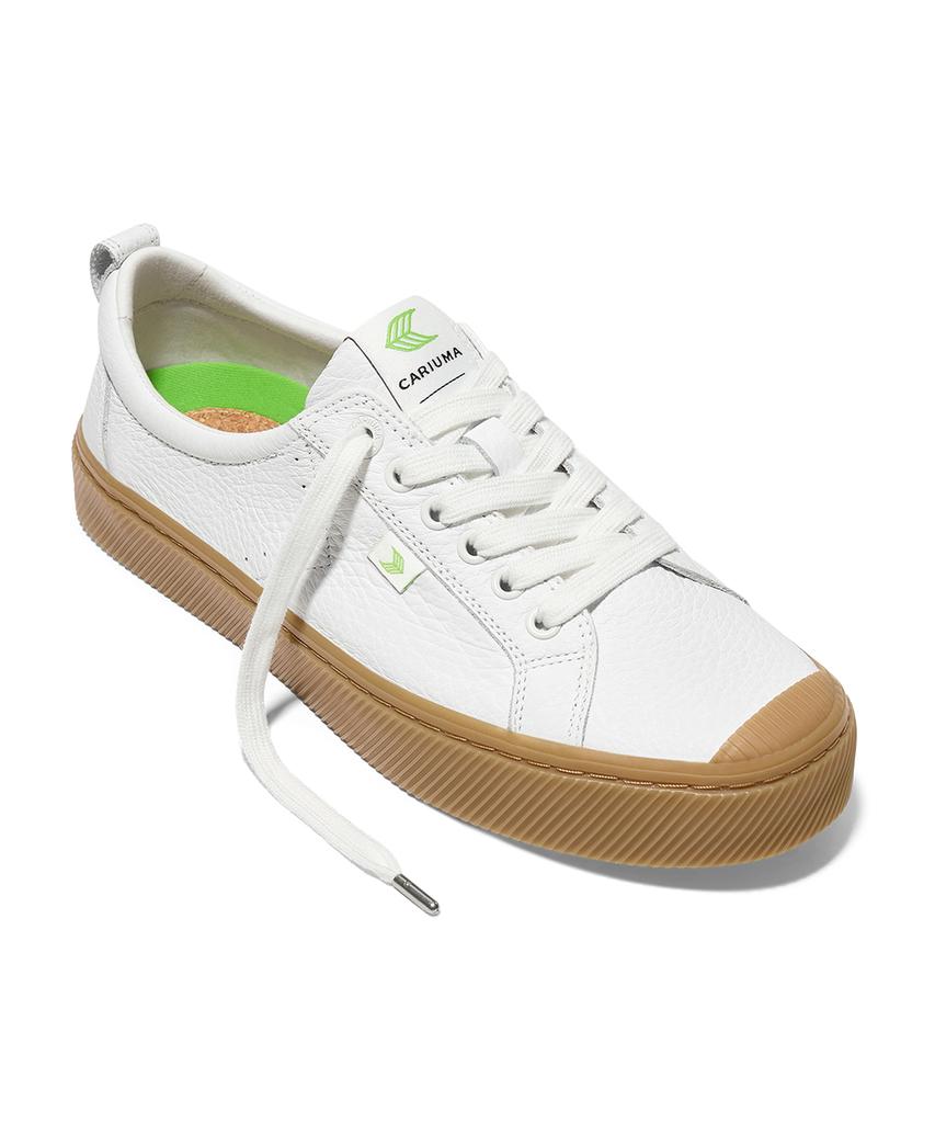 Cariuma Oka Low Sneakers Premium Leather Gum Sole White