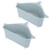 2Pcs Triangular Shape Kitchen Sink Corner Draining Rack Sponge Storage Rack Organizer Blue