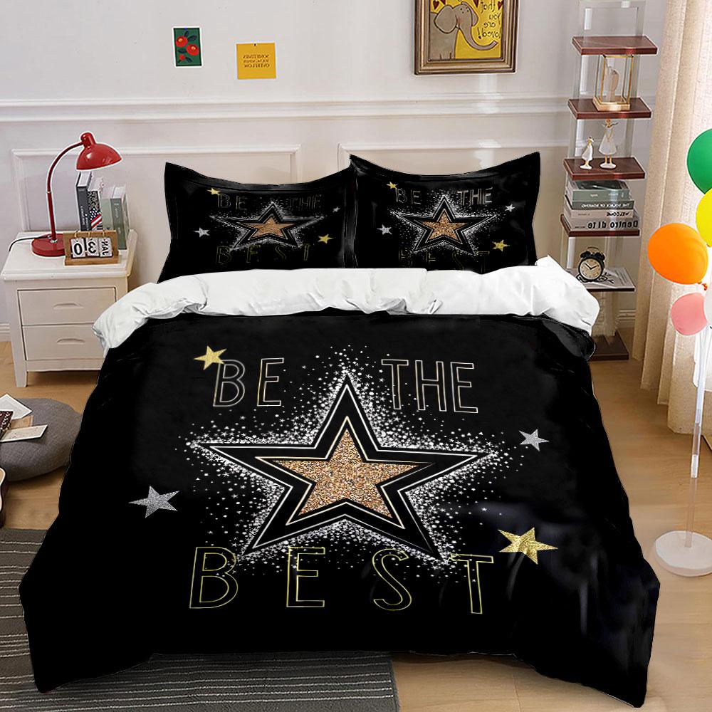 Be the Best Star Design Bedding Duvet Cover Set Duvet Cover Pillowcases (1*Duvet Cover 2*Pillowcases, Without Duvet Insert)