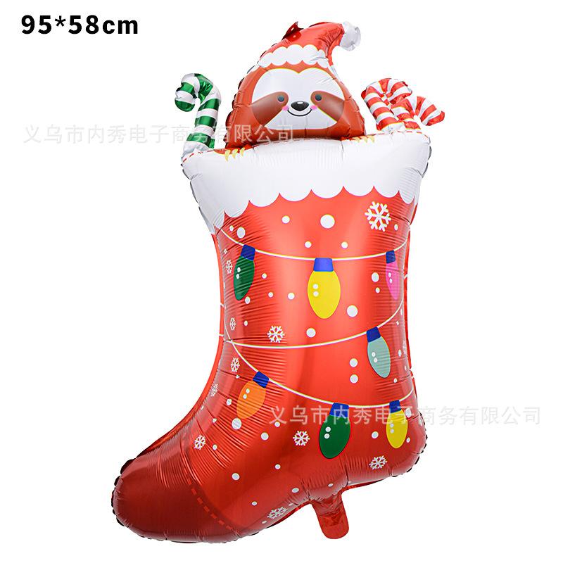 Christmas Balloons Special-Shaped Aluminum Film Balloons Santa Claus Merry Christmas Arrangements Christmas Eve Decorations