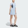 Adidas Originals Jersey Short Sleeve Dress Striped Color Block Athletic Slim Fit Knit Women Dresses Bright-Blue Midnight-Gray JD1136