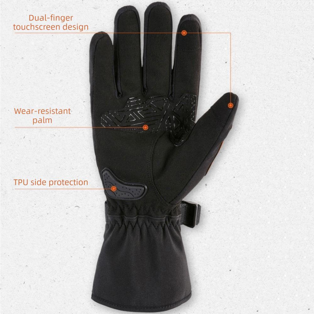 1Pair Touch Screen Motorcycle Gloves Waterproof Biker Gloves  for Cycling,Hiking,Running,Driving
