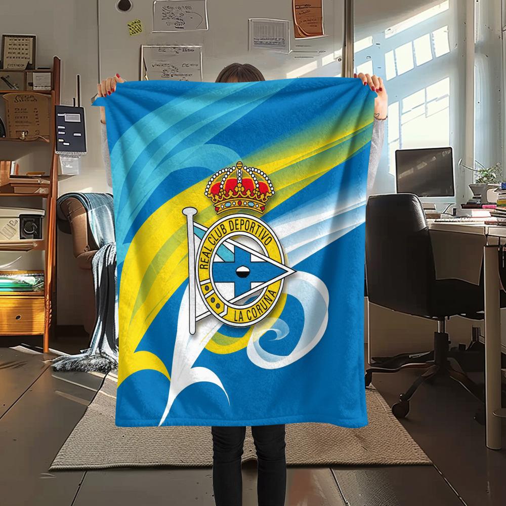 Deportivo La Coruna Flannel Blanket, High quality Comfortable for All Seasons, Home Decor, Warmth and Comfort