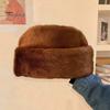 Gorro Acogedor de Invierno para Hombre Color Sólido Piel Sintética Engrosado Cálido Felpa Resistente al Frío y al Viento Accesorios de Moda para Exteriores Gorro