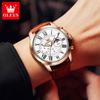 Men's Sports Timing Waterproof Luminous Moon Phase Quartz Watch Three Eye Dial Holiday Gift Business Watch